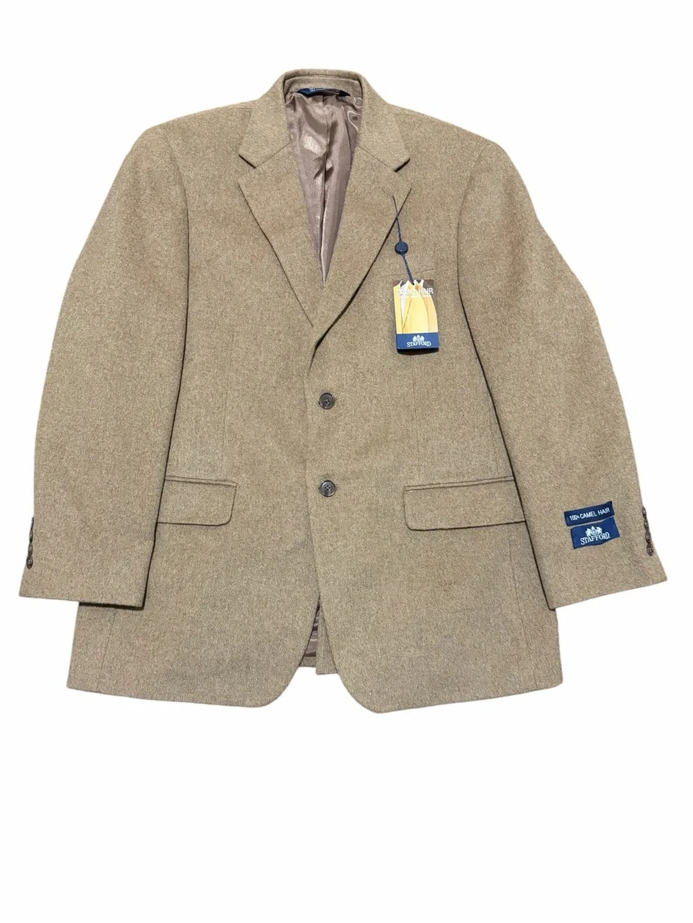 Stafford Light Brown Herringbone Sport MEN BLAZER ,SZ40, NWT,100%camel